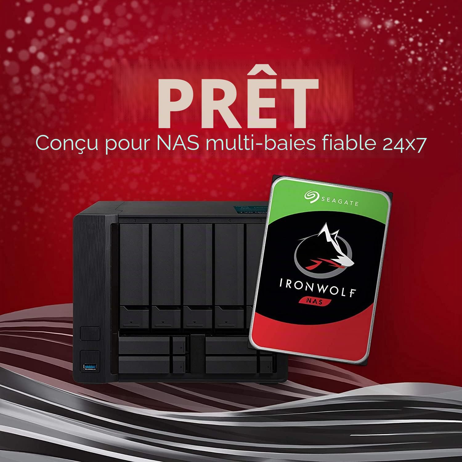 Seagate ST1000VN002 IronWolf Disque dur interne NAS HDD 8,9 cm SATA 6Gb/s 5900 tr/min 1 To cache 64Mo pour stockage RAID Disque dur IronWolf 16TB