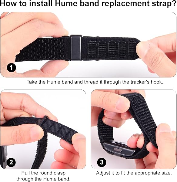 ZOOROO 3-Pack Nylon Loop Sport Replacement Bands Compatible with Hume Health Band, Soft Breathable Adjustable Wrist Band for Hume Band Replacement Strap Wristband for Fitness Tracker Women Men - 5