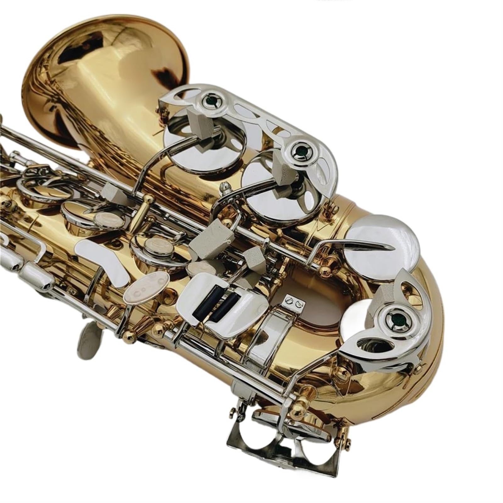 Studencki Saksofon Altowy Eb Tune E Płaskie Mosiężne Srebrne Klawisze Instrument Muzyczny Z Akcesoriami Do Futerału profesjonalny Saksofon (Color : Cloth bag)