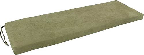 Blazing Needles Cojín de banco de microgamuza, 60 x 19 pulgadas, verde salvia