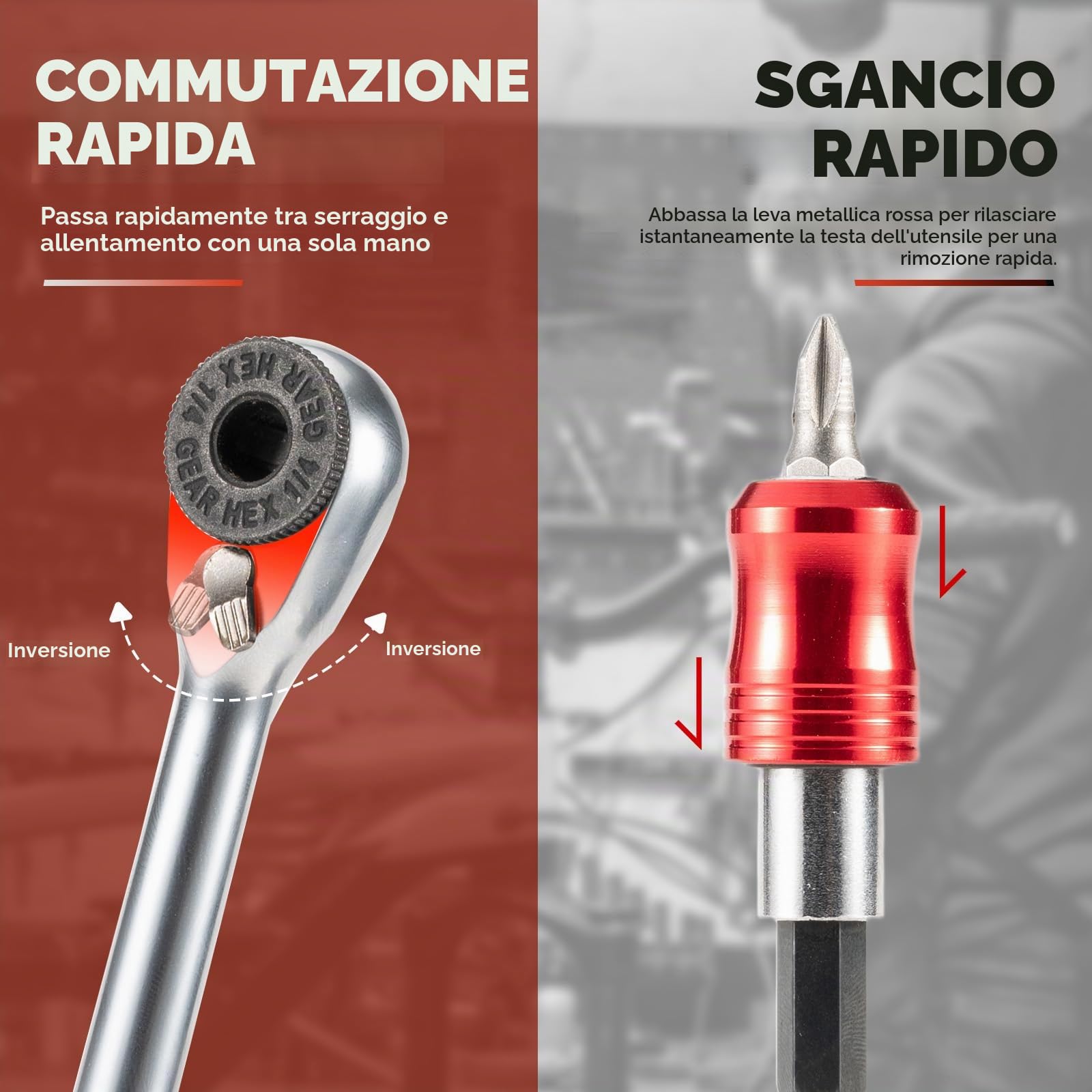 ROCKBROS 10 in 1 Set di Chiavi Dinamometriche, Chiave a Cricchetto Doppia Direzione Regolabile, Attrezzo Multifunzionale Leggero e Compatto, Kit di Riparazione per Bici da Strada, MTB ed E-bike