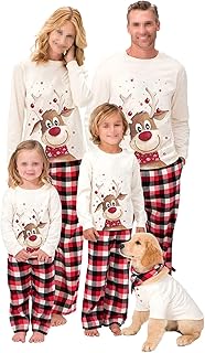 LWXQWDS Family Christmas Pajamas Matching Sets Xmas Matching Pjs for Adults Kids Holiday Home Xmas Family Sleepwear Set