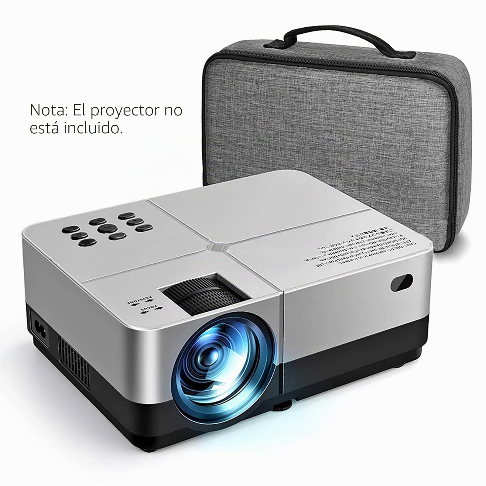 docooler Bolsa para proyector doméstico Funda de transporte portátil para proyector y accesorios Bolsa de viaje para proyector a prueba de golpes Resistente al desgaste con cremallera lisa