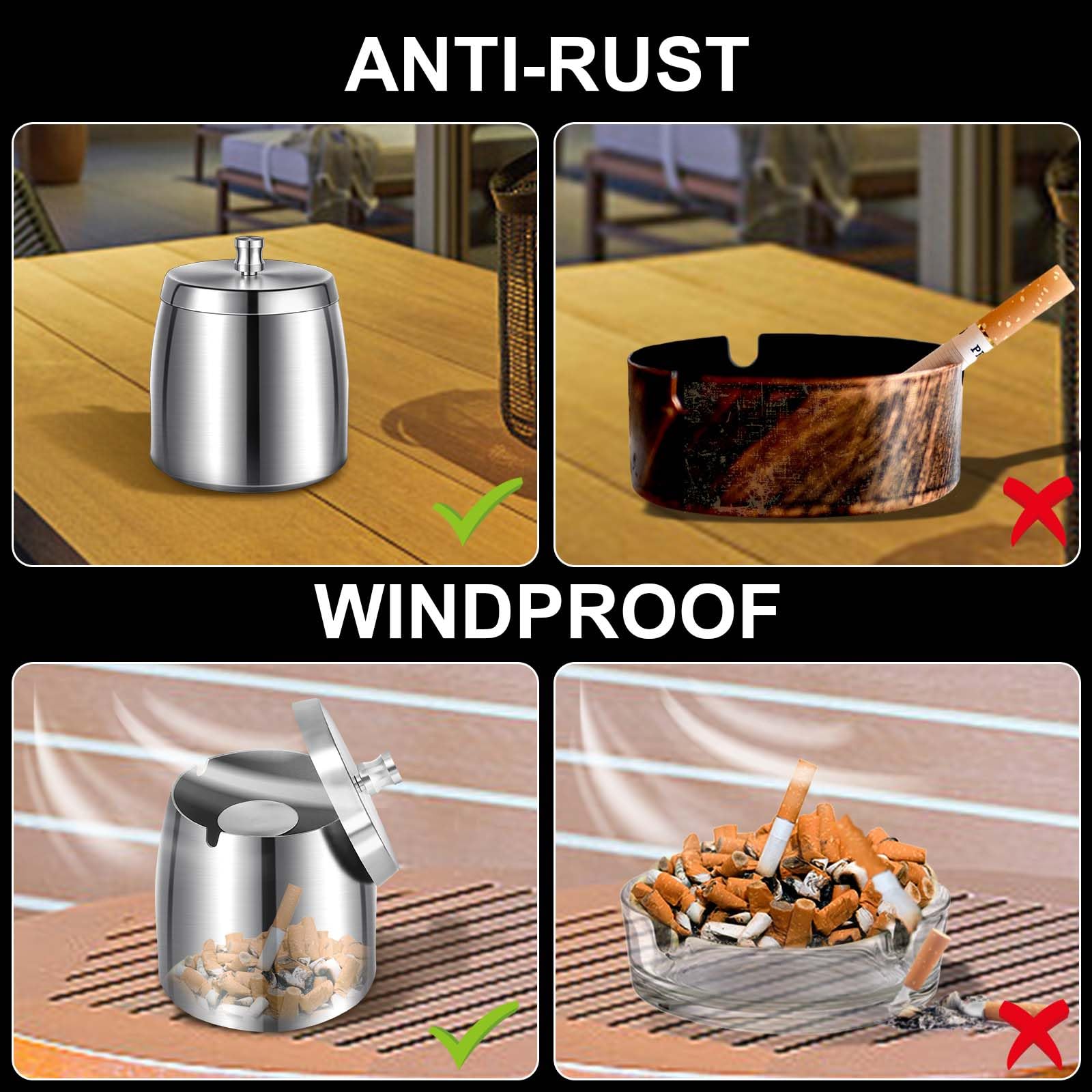 Di Vendita Caldo Decorativa Esterna Cilindro Di Metallo In Acciaio Inox Sigarett - Foto 7