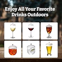 Vista 2 de BEV HAT Fundas de acero inoxidable para bebidas (paquete de 2), fundas para copas de vino para exteriores, protegen cócteles, tazas de café, tazas