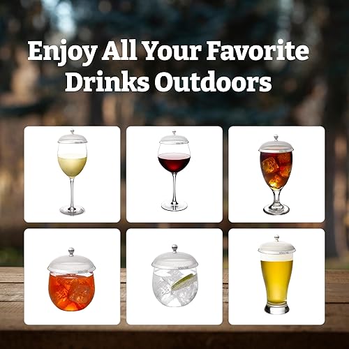 Miniatura 2 de BEV HAT Fundas de acero inoxidable para bebidas (paquete de 2), fundas para copas de vino para exteriores, protegen cócteles, tazas de café, tazas