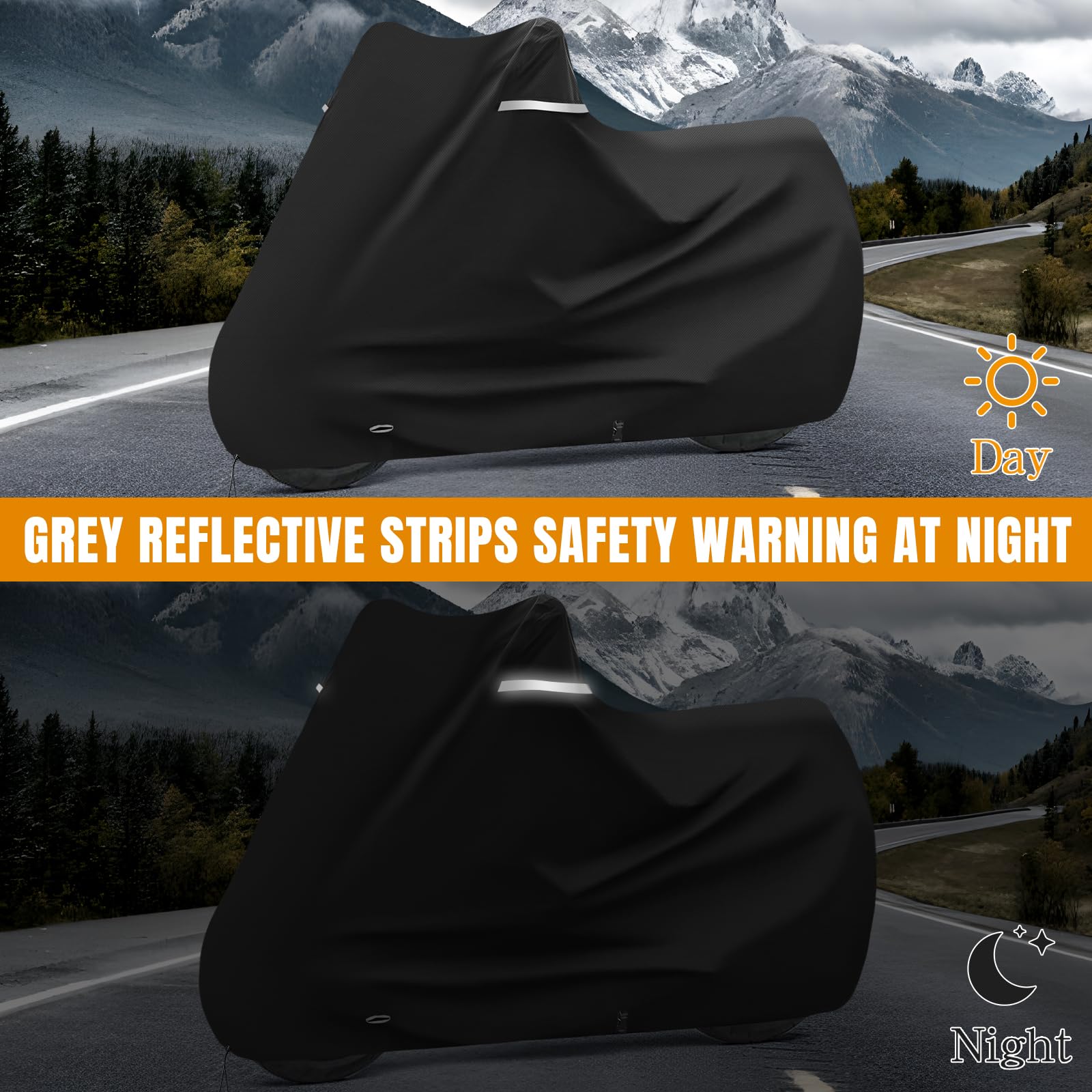 Motorradabdeckung Outdoor für Kawasaki Z650 Z900 Ohne Kofferraum, Schwarz | Wasserdicht wetterfest Motorrad Abdeckplane Abdeckung, 420D Oxford-Stoff Motorrad Abdeckung Plane