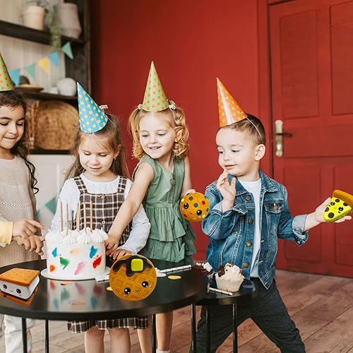 Miniatura 6 de Slow Rising - Paquete de 4 juguetes esponjosos, bonito regalo de cumpleaños para niños, ojos grandes, pizza, galleta, gofre, paquete de gofres,