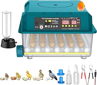 Automatische Brutmaschine für 36 Eier, Inkubator für Eier, automatisch, mit automatischer Umdrehung der Eier, Temperatur- und Feuchtigkeitskontrolle, Brutmaschinen für Kükenausbrütung, Ente (36 Eier)