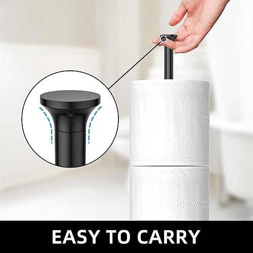 Miniatura 10 de Soporte de papel higiénico (con función de reserva), soporte de almacenamiento de papel higiénico independiente, soporte de acero inoxidable para