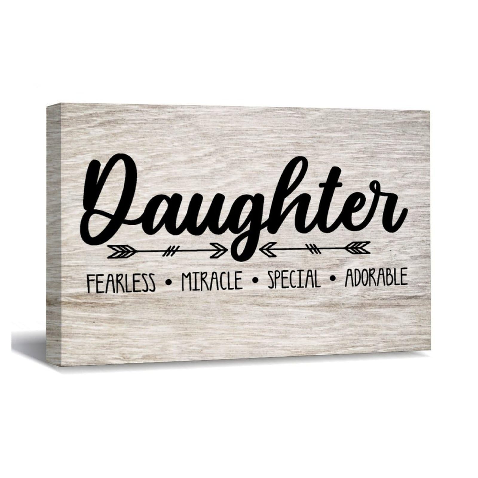 Luijorgy Style-5-2 Inspirational Sayings Quotes Canvas Wall Art Daughter Farmhouse Wall Decorations For Pub Bedroom Dining Room Kitchen Bathroom Stretched And Framed Canvas Paintings - 24X16in