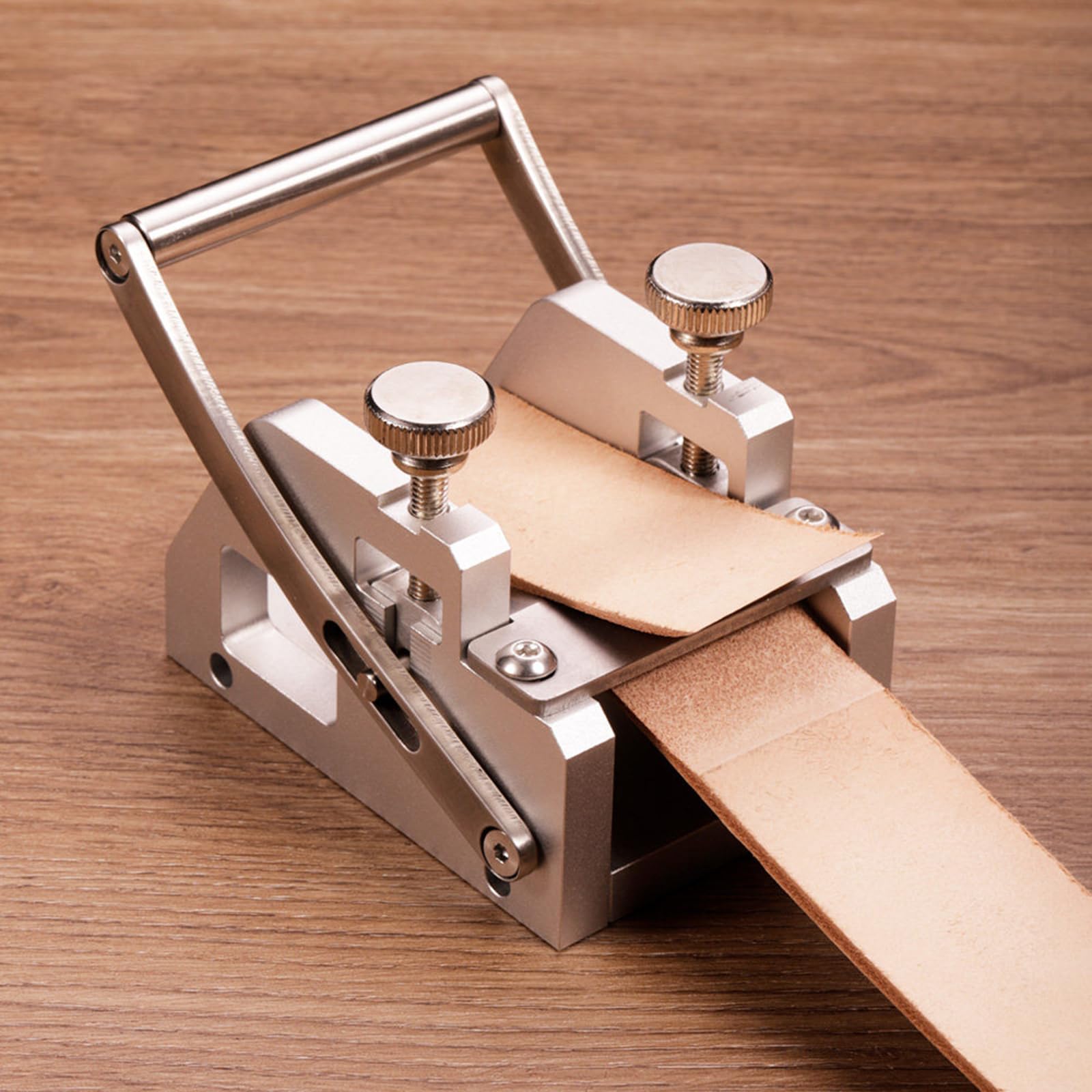 RKXKJ Manual Leather Peeling Machine, Stainless Steel Leather Peeling Skiving Machine, 45mm Max Width Leather Thinning 3~5mm, For Diy Leathercraft