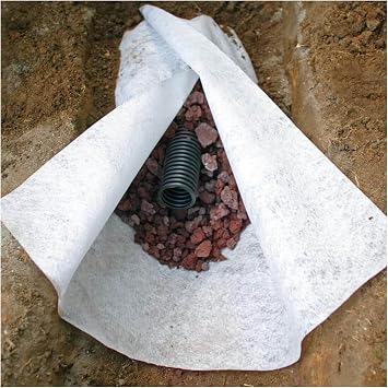 5oz Heavy Duty Non-Woven Geotextile Fabric for French Drain, Driveway, Soil Stabilization & Weed ControlWhite,2mx70m/6.5ftx230ft