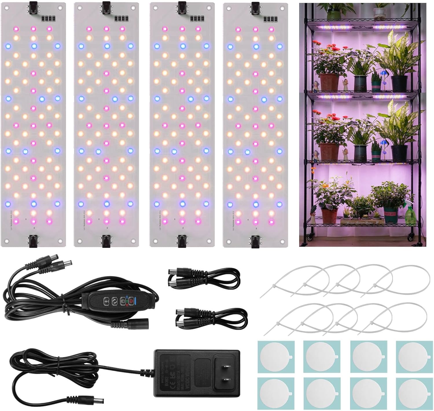 Grow Lights for Indoor Plants 40W Ultra-Thin Panel 300LEDs
