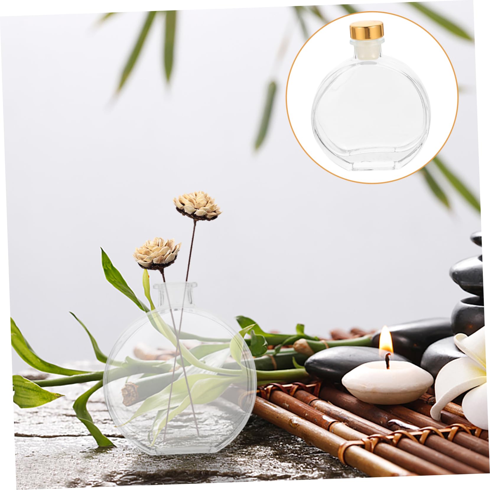 Zerodeko 3 Ensembles Bouteille en Verre D'aromathérapie Diffuseur De Parfum Flacon Diffuseur D'huiles Essentielles Arôme Contenants De Parfum Vides Flacon Diffuseur Vide Abdos 3 Pièces * 3
