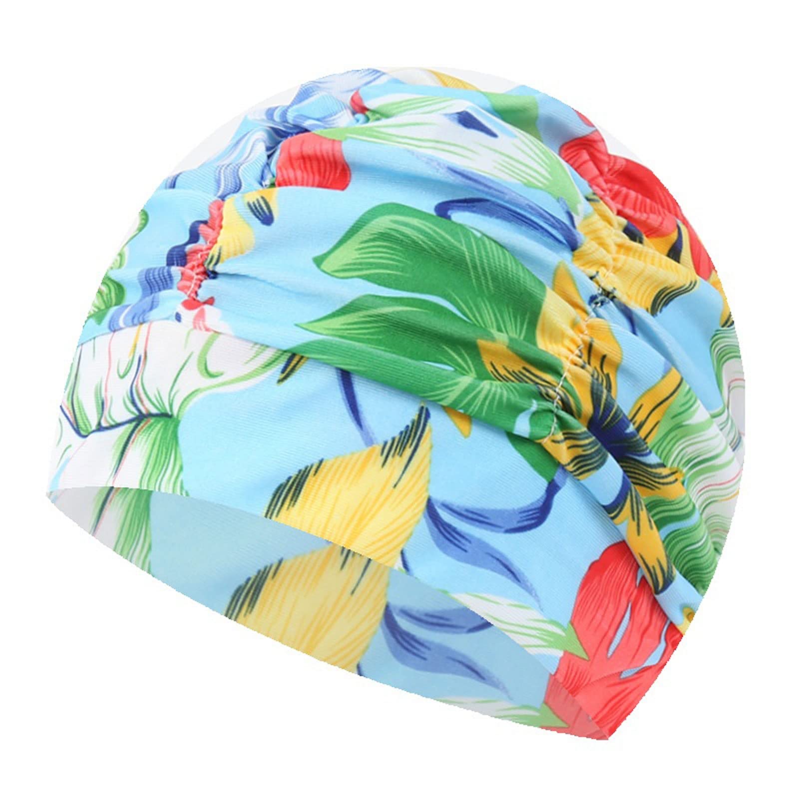 Badekappe für Damen, Uni, Mädchen, Langhaar, Badekappe, dehnbar, freie Größe, Schwimmbad, Sport, elastisches Nylon-Turban (1)