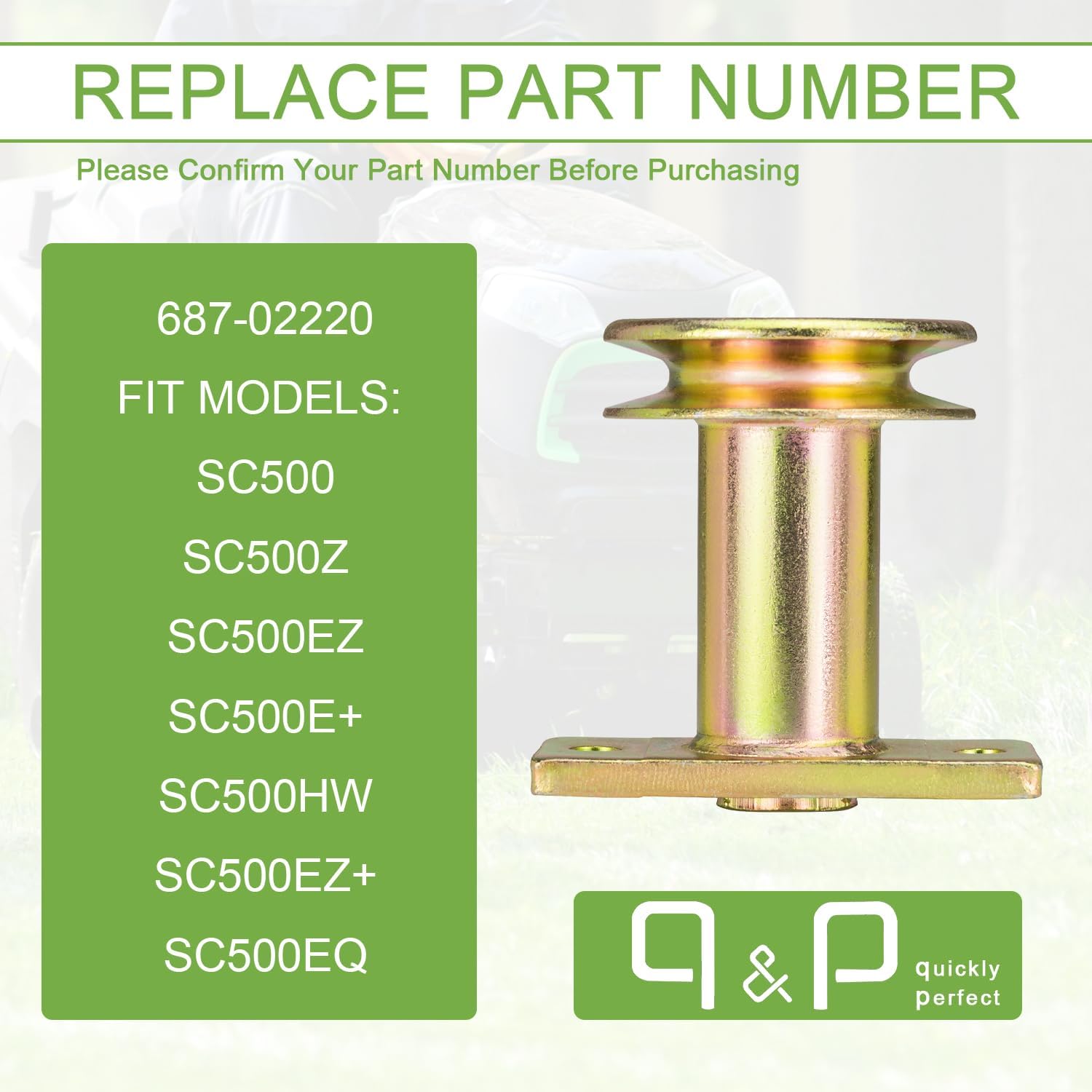 q&p Outdoor Power Blade Adapter Assembly Replaces 687-02220 Z SC HW HW EZ EQ EQ 500Z 500HW 500EZ 500E 500