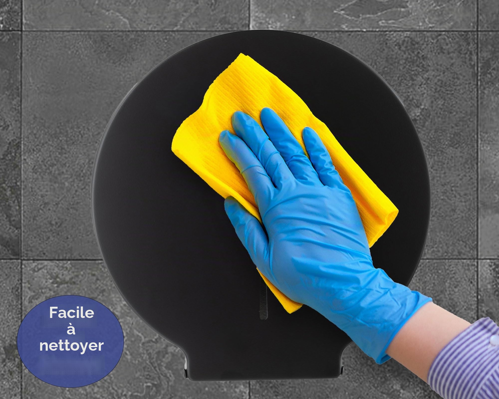 Distributeur de papier toilette Jumbo (noir), support mural de papier toilette industriel, qualité commerciale, distributeur de salle de bain verrouillable en acier inoxydable pour rouleaux de 22,9 cm