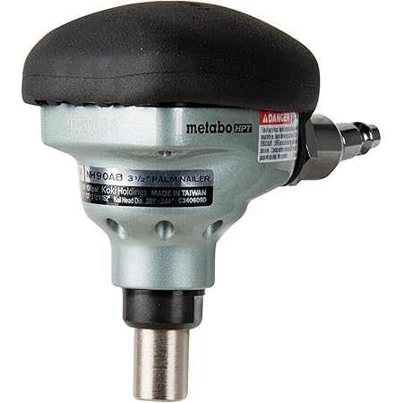 Metabo HPT Palm Nailer, Pneumatic, Accepts Nails From 2-1/2" to 3-1/2", 360° Swivel Fitting, Over-Molded Rubber Grip, Ideal For Joist Hangers & Metal Connectors (NH90AB)