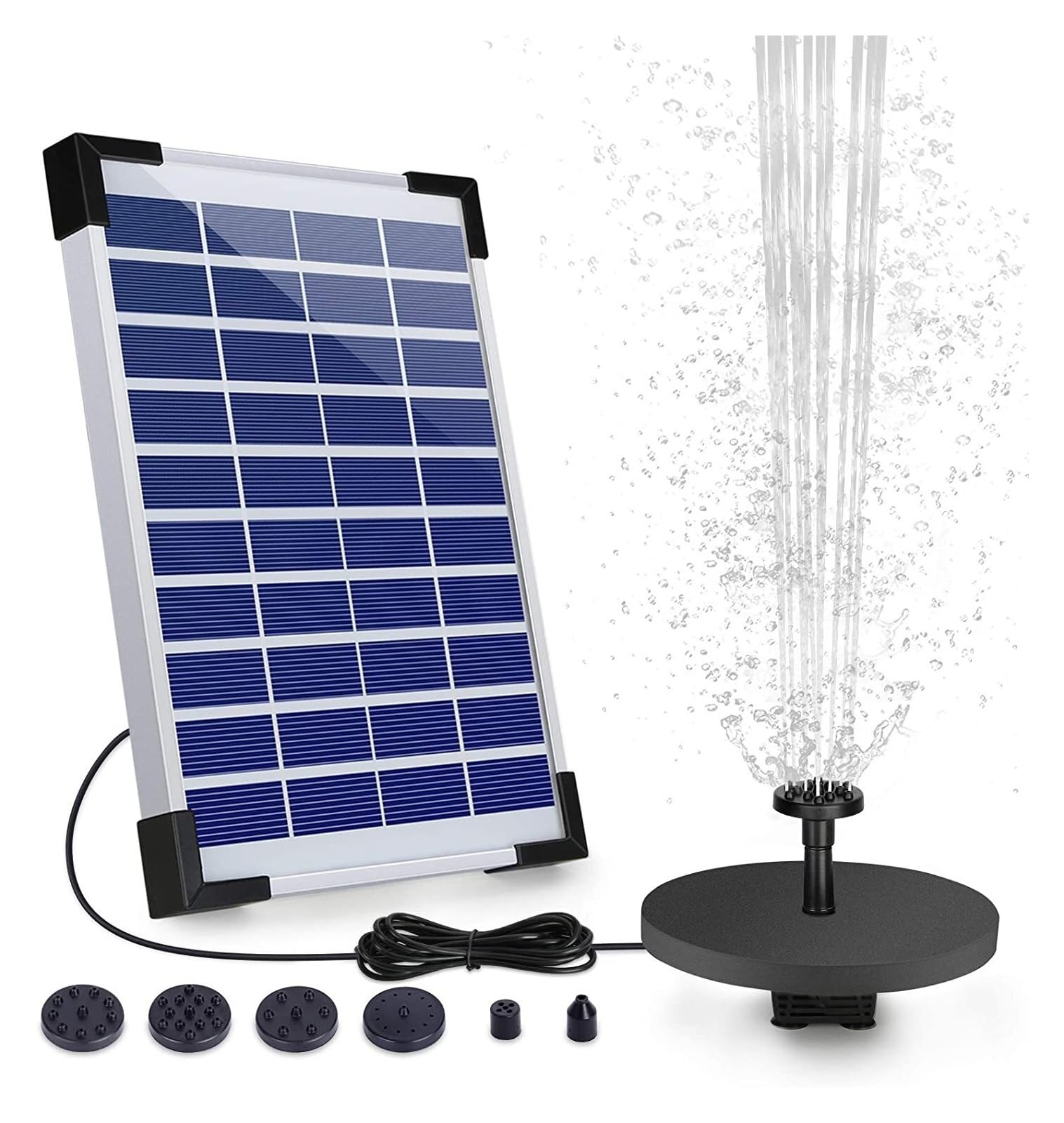 Joliane 5.5W Solar Fountain Pump, Solar Water Pump Floating Fountain With 6 Nozzles, For Bird Bath, Pond Or Garden Solar Aerator Pump(5.5W)