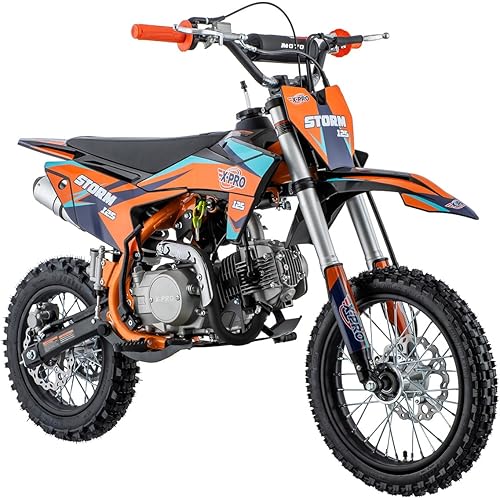 X-PRO Storm 125cc Zongshen Engine Kids Dirt Bike Pit Bike Youth Dirt Pit Bike with 4-Speed Manual Transmission,Big 14"/12" Tires!