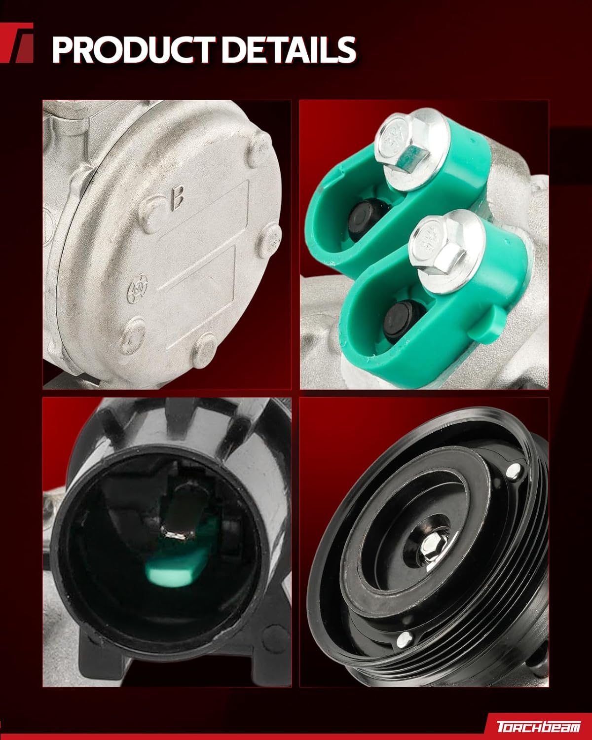 Torchbeam AC Compressor with Clutch Fit for Kia Spectra 2004-2006, for Hyundai Tucson 2005-2007 2.0L, OE: 98370, 977012D700