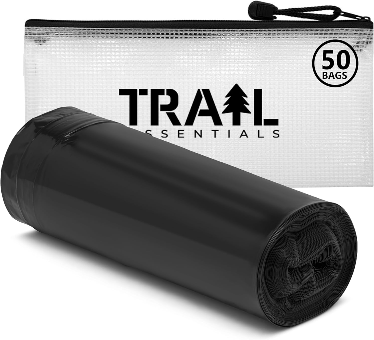 Toilet Liners; Hygienic, Leak-Proof, Odor Free, Compatible with Camping Commodes and Portable Toilets, Black Opaque Color in Convenient Carry Case