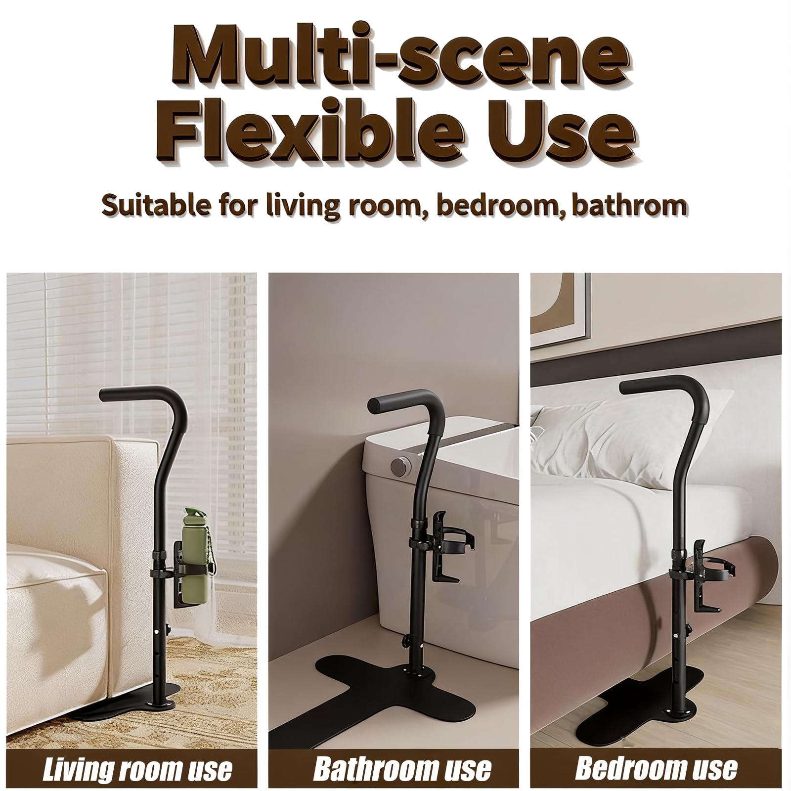 Ayuda Para Levantarse, Ayuda Sofá Barra De Apoyo Para Personas Mayores Con Portavasos 62-87 Cm Ayuda Para Levantarse De Altura Ajustable Para Sillón Asistencia Diaria Para Personas Con Discapacidad