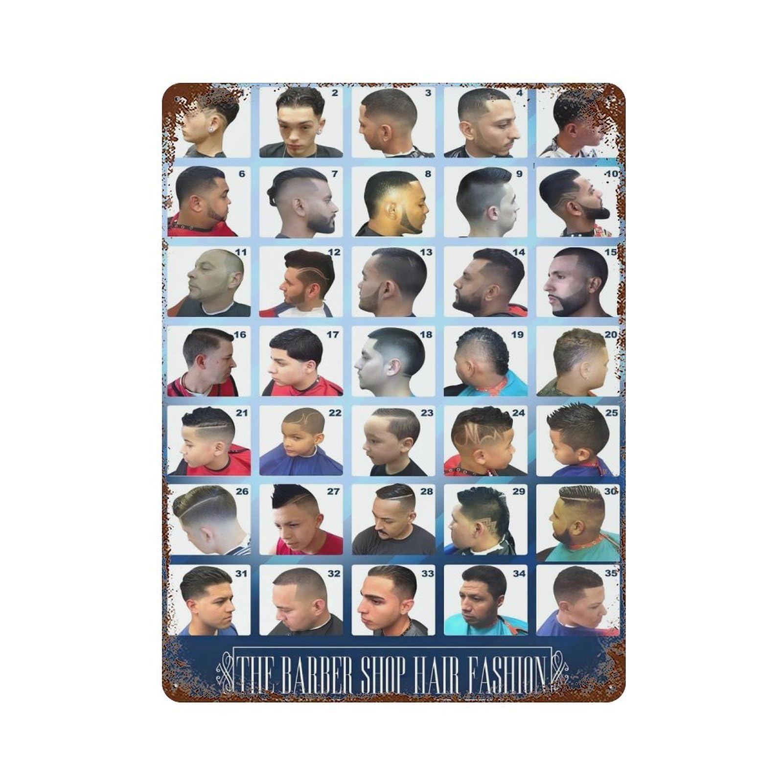 xiaoxiaoshen Barber Shop Fashion Hairstyle (8) Wall Decor Art Metal Tin Poster Modern Home Decor Art Home Bar Shop Decorations Vintage Sign 40x30cm