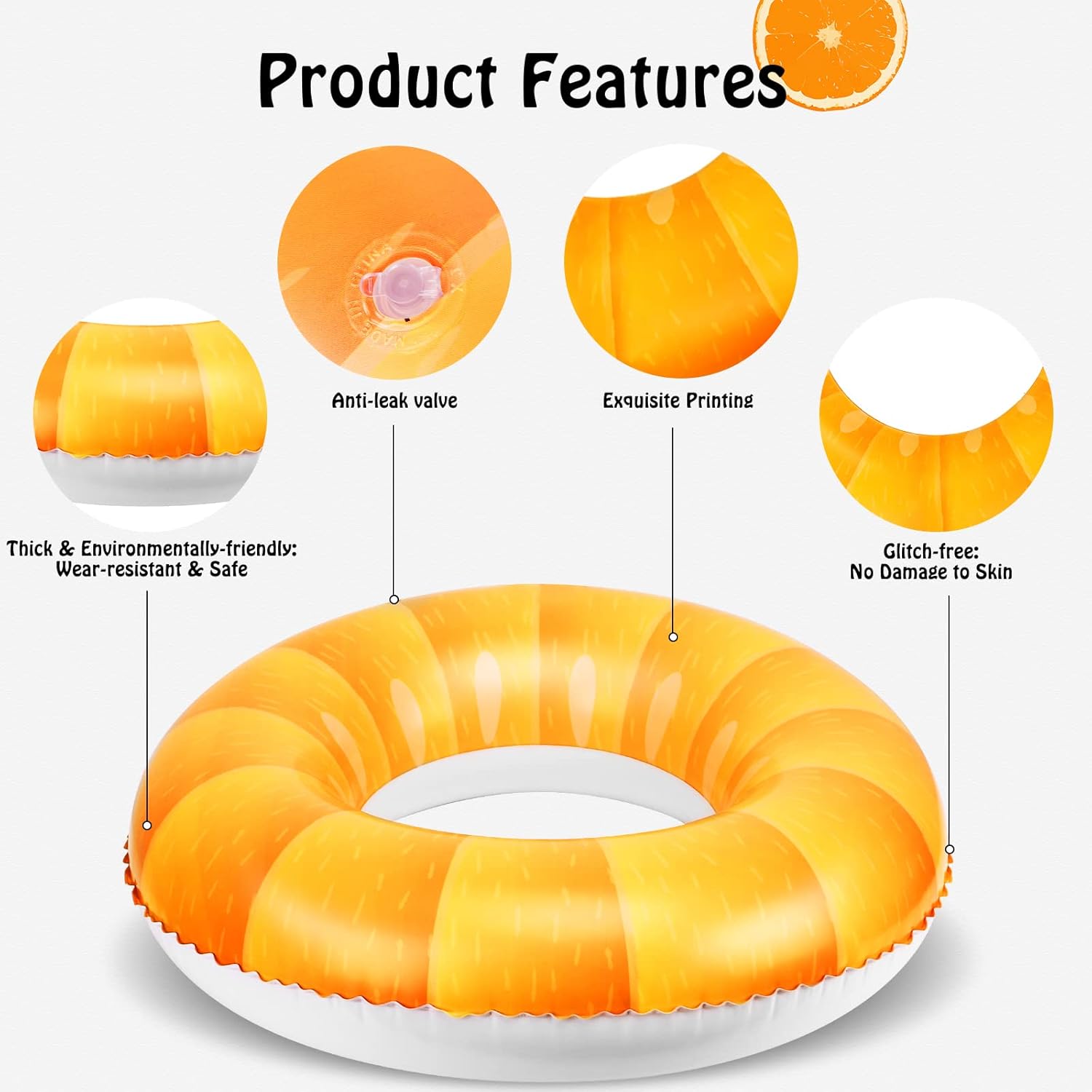 Tomkids Pool Floats Inflatable for Kids Swim Rings Swim Tubes Donuts Fruits Pool Floaties with Drink Holders for Beach, Ocean, Pool Party Swimming Summer Toys for Girls & Boys Lightweight and Thick : Toys & Games