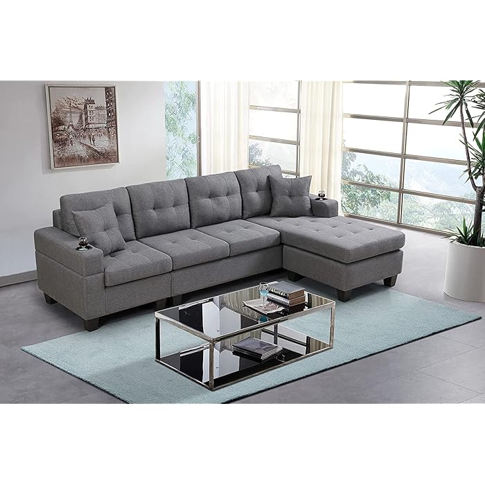 Buy FIVELA 4Seat Sectional Sofa with Reversible Left/Right Chaise