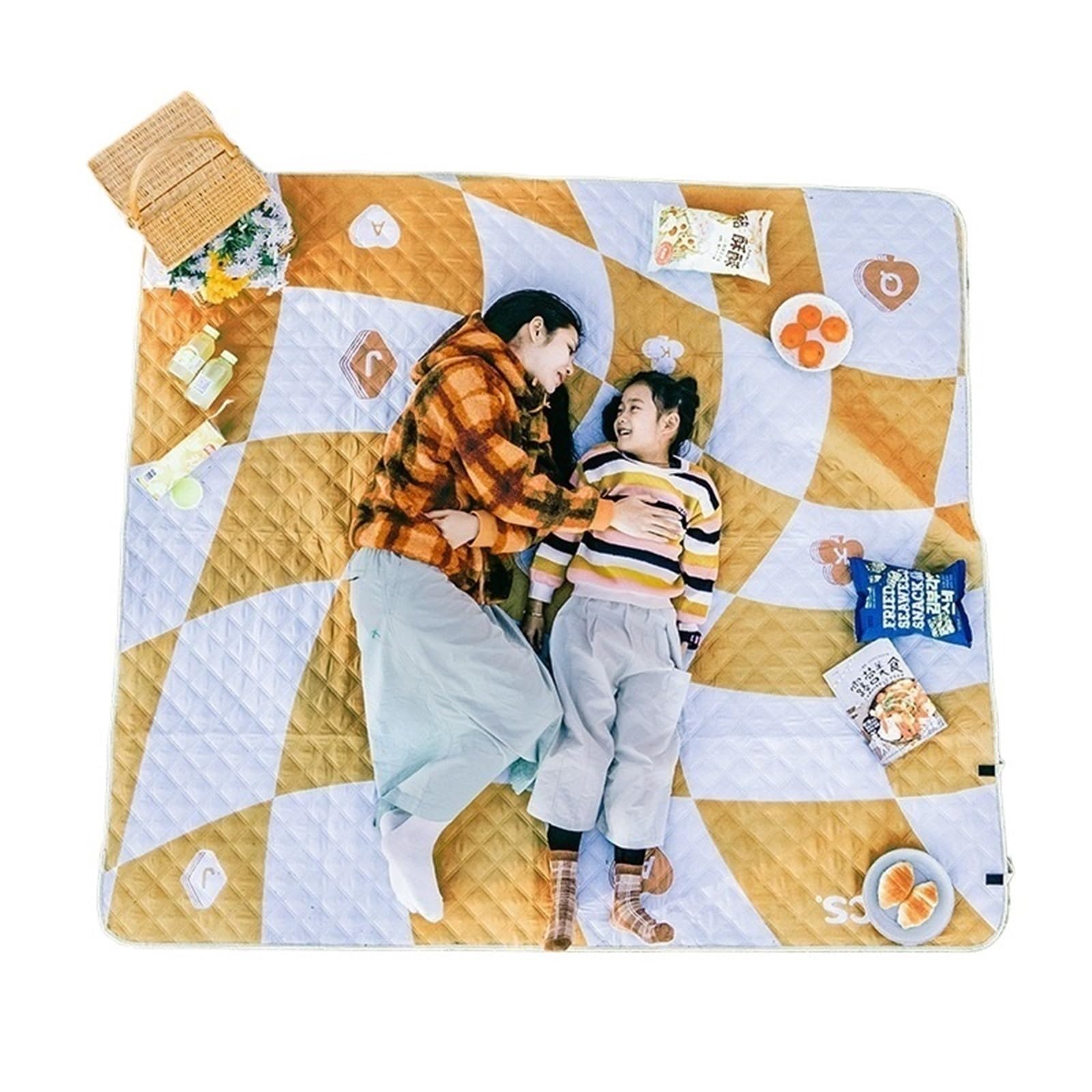 Stuoia Spiaggia Coperta da Picnic Portatile Pieghevole Extra Large for Famiglie, da Spiaggia, da Campeggio, da Esterno, Impermeabile, con Borsa