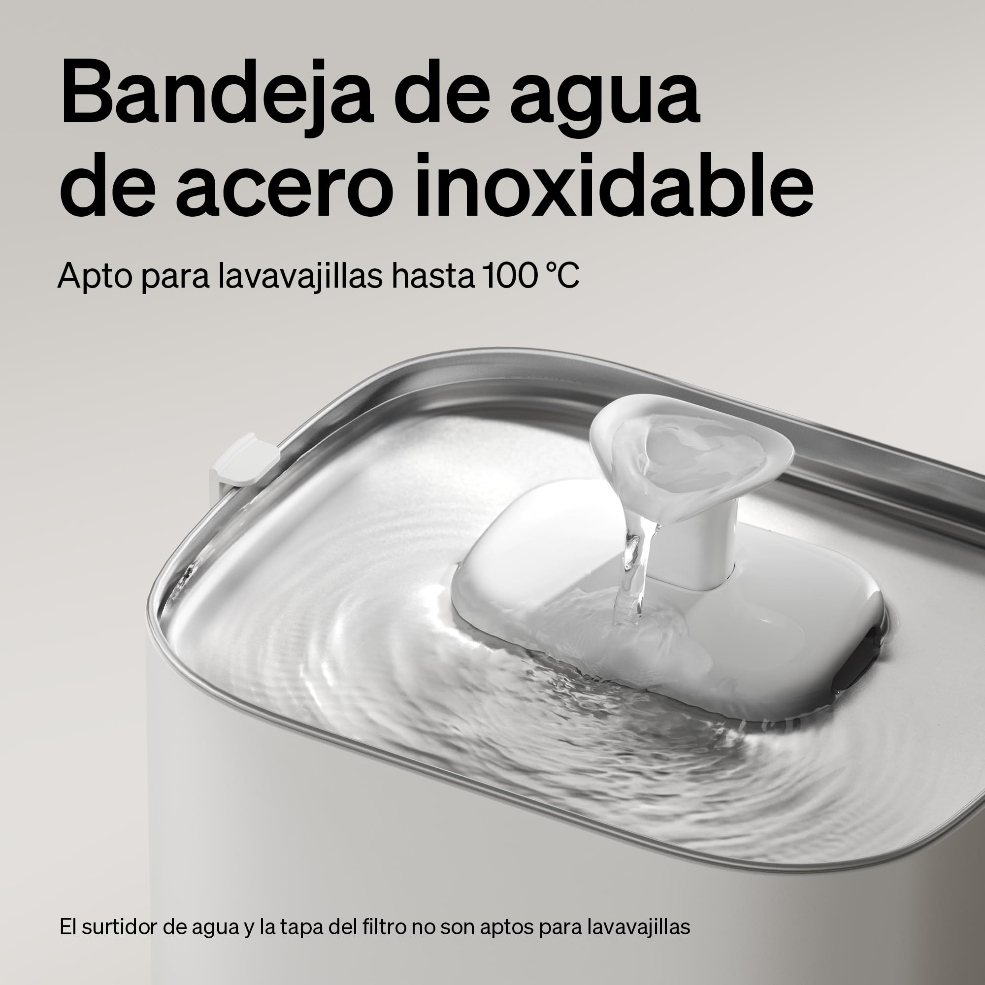PETLIBRO Dockstream 2 Fuente Agua Gatos, Bebedero Automático App WiFi, 23dB Silencioso, Fácil Limpieza, 3L Acero Inoxidable, sin BPA — Batería 5000mAh Inalámbrico, Blanco