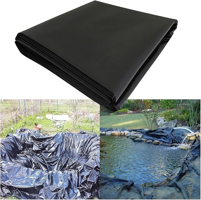 Image Pond Liner Heavy Duty Flexible 3 X 2m HDPE Impermeable Reinforcement for Koi Pond Pool Fountain Waterfall Garden Pond Edging (Color : Black, Size : 9x10m) Image Pond Liner Heavy Duty Flexible 3 X 2m HDPE Impermeable Reinforcement for Koi Pond Pool Fountain Waterfall Garden Pond Edging (Color : Black, Size : 9x10m)