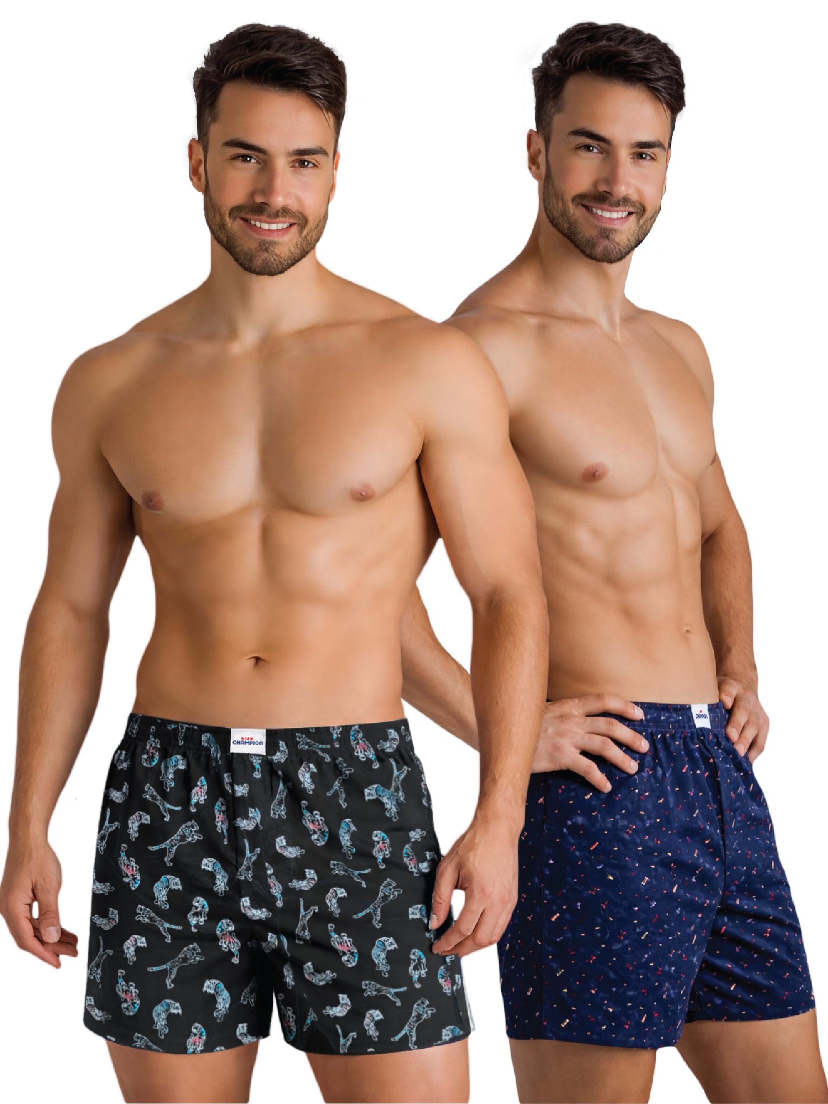 Men's Super Combed Mercerized Cotton Printed Boxer Shorts (Pack of 2) | Comfortable & Breathable for Summers | Dual Side Pockets with Security Zip (Color and Print May Vary)-image-11