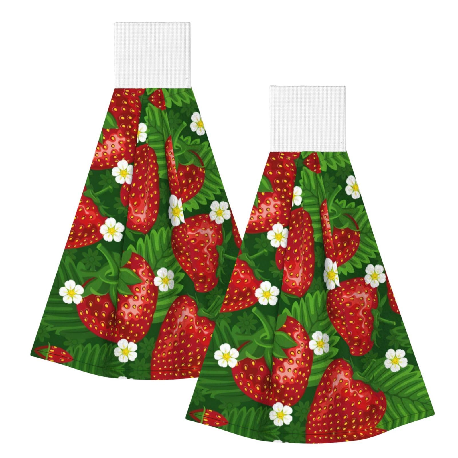 Strawberry and flower Highly Absorbent Dish Towels Soft Coral Fleece Wipe