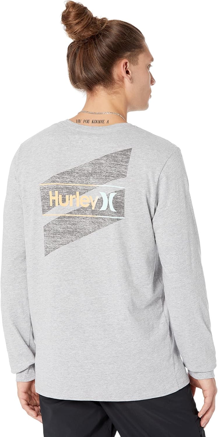 Hurley Everyday Washed One and Only Slashed LS T-Shirt - Dark Grey Heather