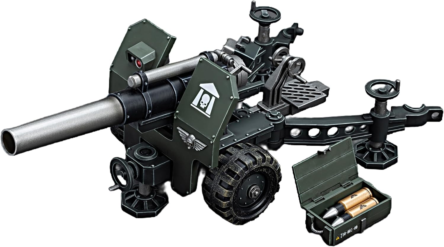 JOYTOY Warhammer 40K 1/18 Action Figures Astra Militarum Ordnance Team with Bombast Field Gun Collectible Model