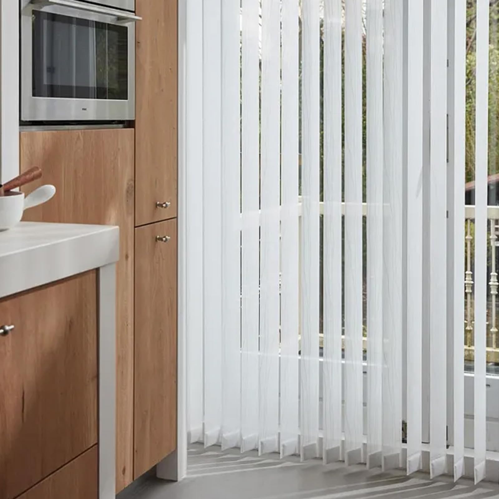 Lot de 60 lattes de stores verticaux de 10,2 x 8,9 x 5 cm pour fenêtre, stores verticaux blancs avec fond en plastique pour chaîne de fenêtre