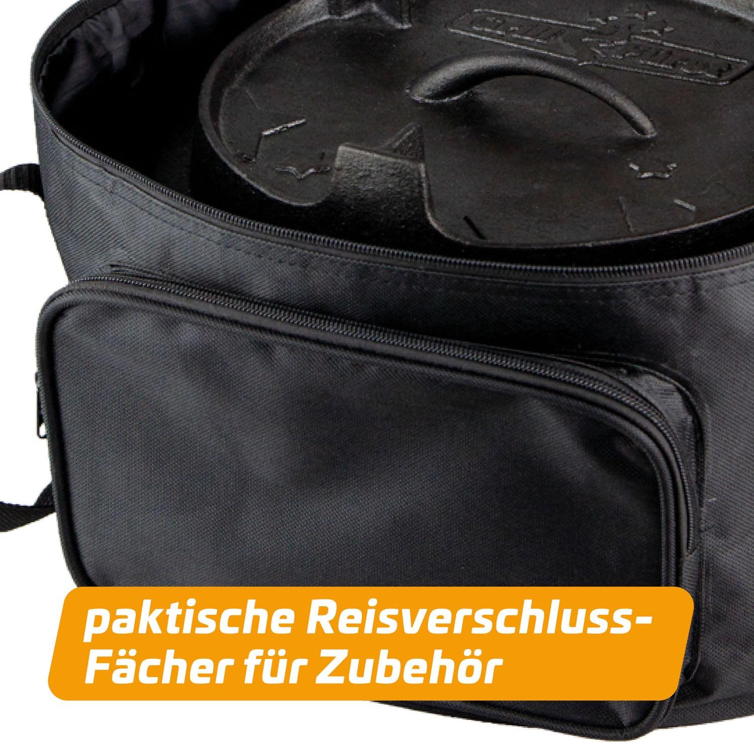 Grillfürst Dutch Oven Aufbewahrungstasche für DO 20, Ø 48 cm - Tragetasche für Feuerofen, Transporttasche für Gusseisen Topf, schwarz
