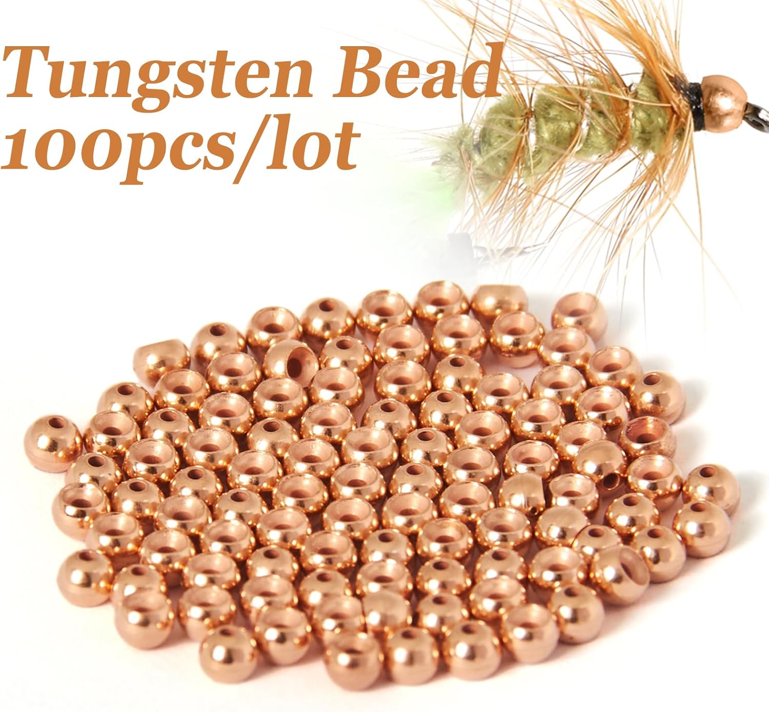 100 PCS Fly Tying Beads Tungsten Beads Nymph Head Ball Fly Tying Materials Hook Size 6#-20# 2.0 2.7 3.15 3.5 3.8 4.0 4.65 Nickle Gold Copper Silver Rainbow Color