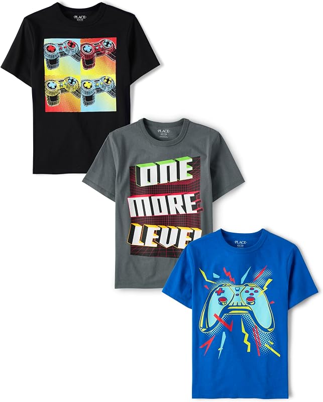 Pack de 3 camisetas gráficas The Children's Place Boys manga corta