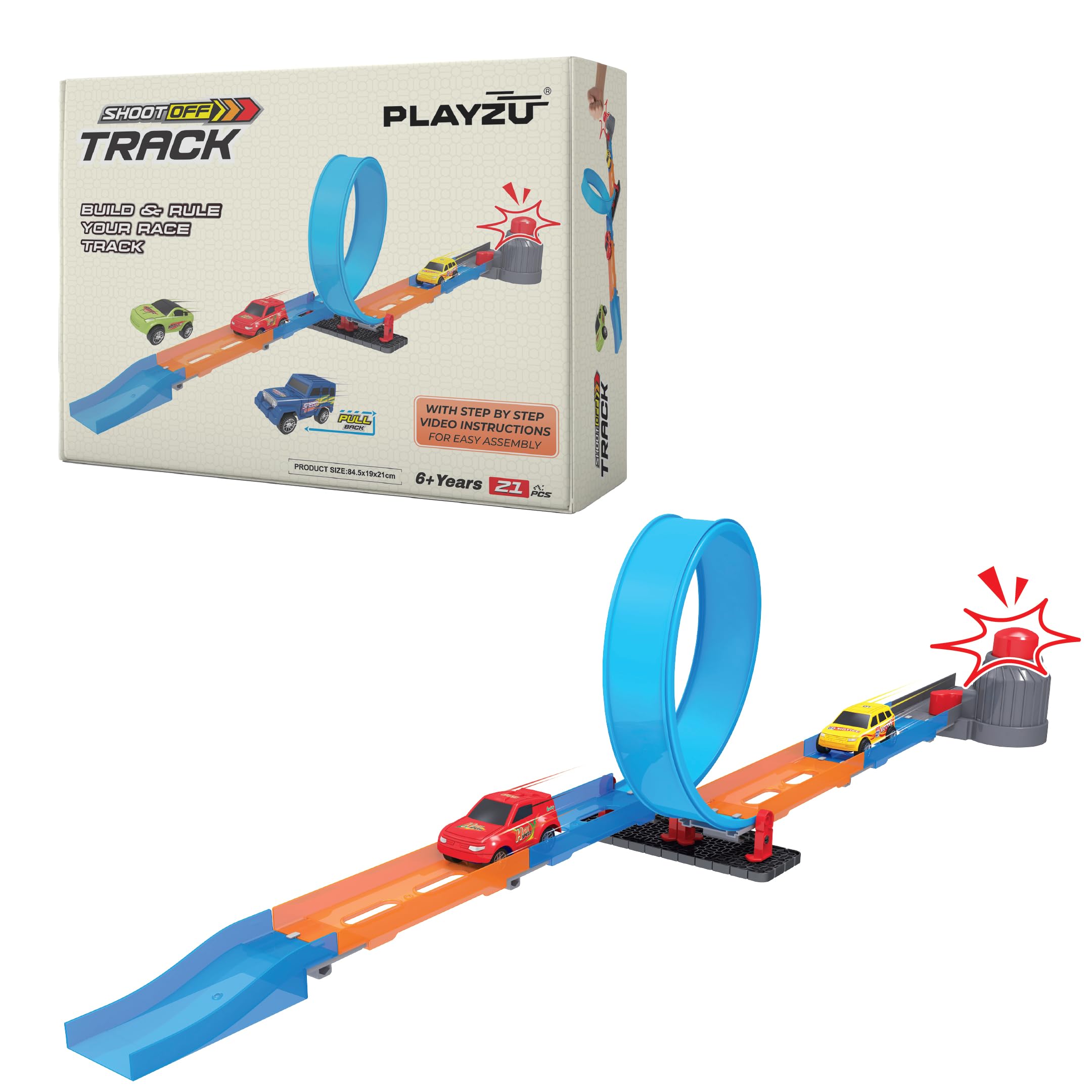 Playzu Shoot Off Launcher Track Set, 21 Pcs Single 360 Loop & 1 Car Track Play Set for 6+ Years Kids Boys and Girls (B0CTTF53TH) Amazon Price History, Amazon Price Tracker