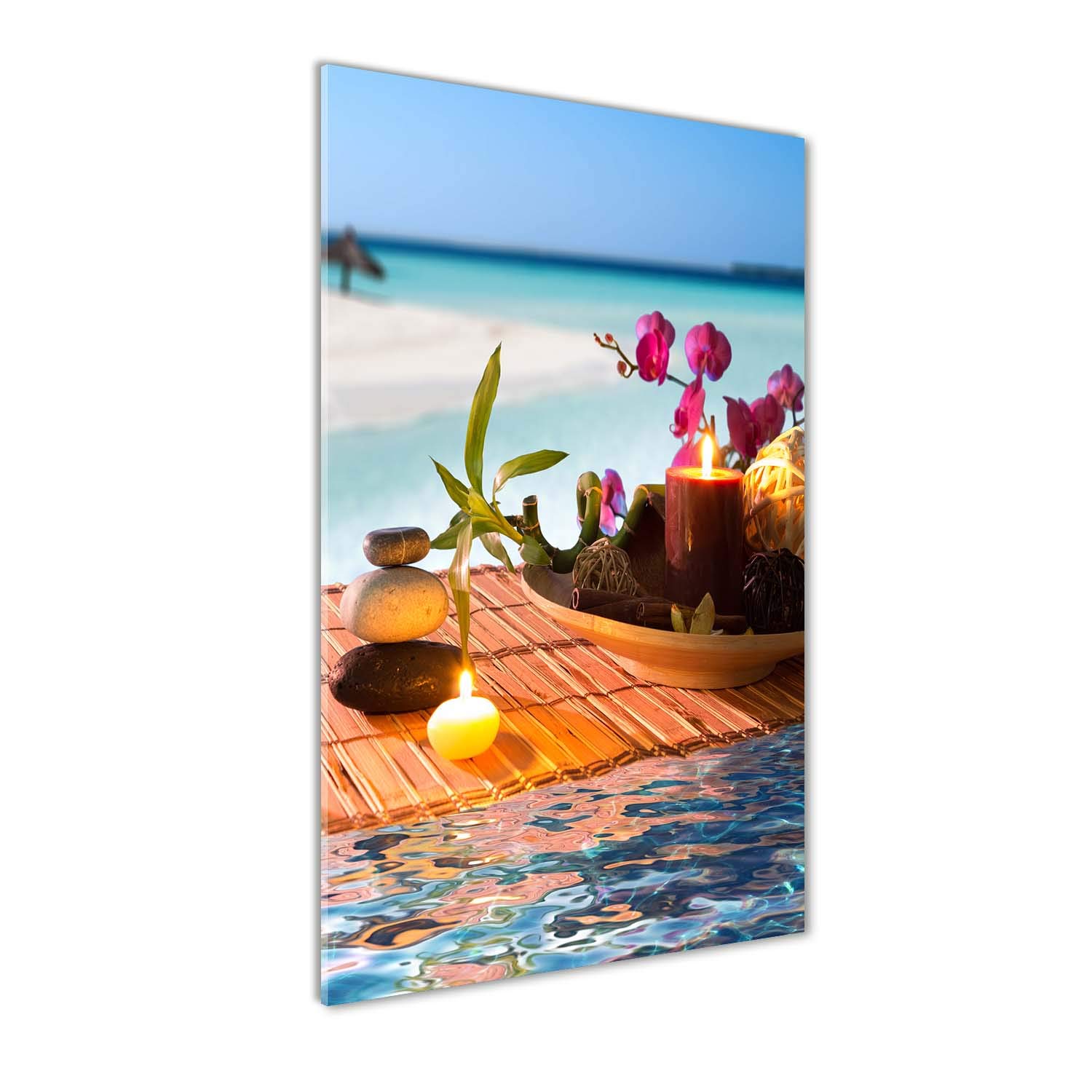 Impression sur verre 50x100 cm tableau photo fleurs et plantes multicolore