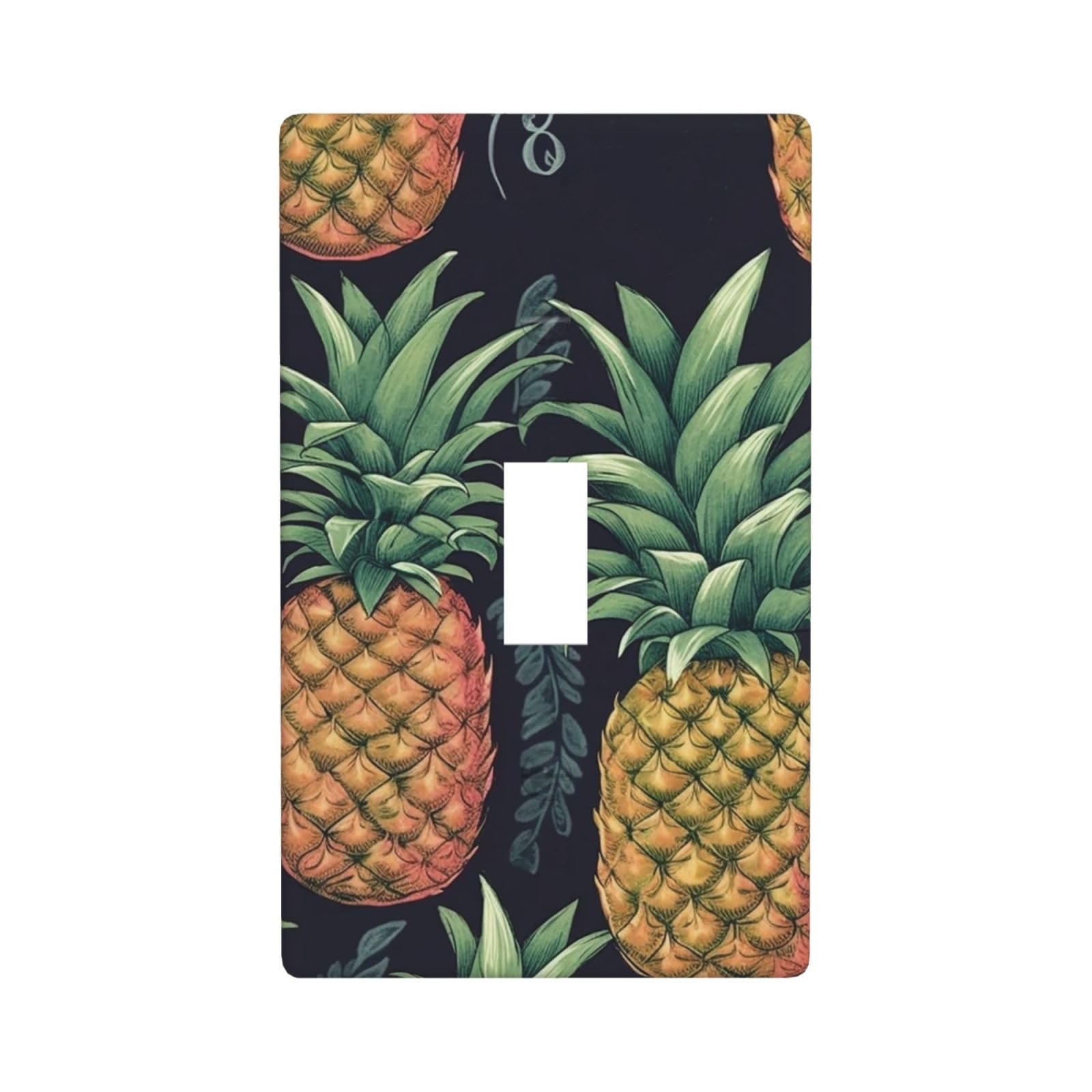 Decorator Wall Plate Cover Single Toggle Light Switch Cover Pineapple Wallplates Blank Electrical Rocker Switch Plate Covers for Electrical Outlets Decorative 1 Gang 4.5" x 2.76"