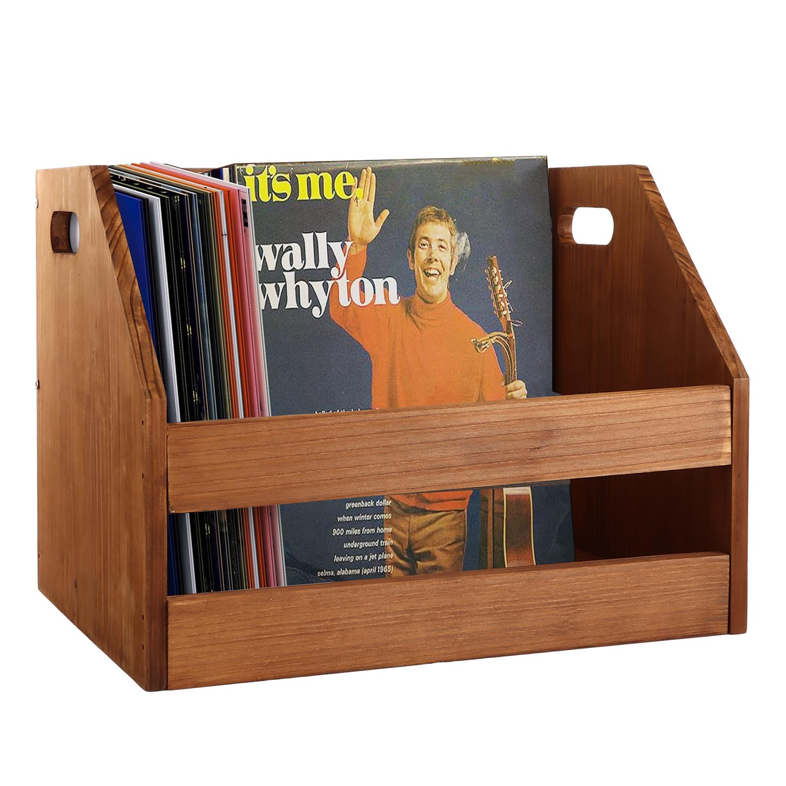 WOPPLXY Vinyl Record Storage, Wooden Vinyl Holder Stand, LP Storage Box Album Rack Desktop Organiser for LPs, Album, Magazine,Books