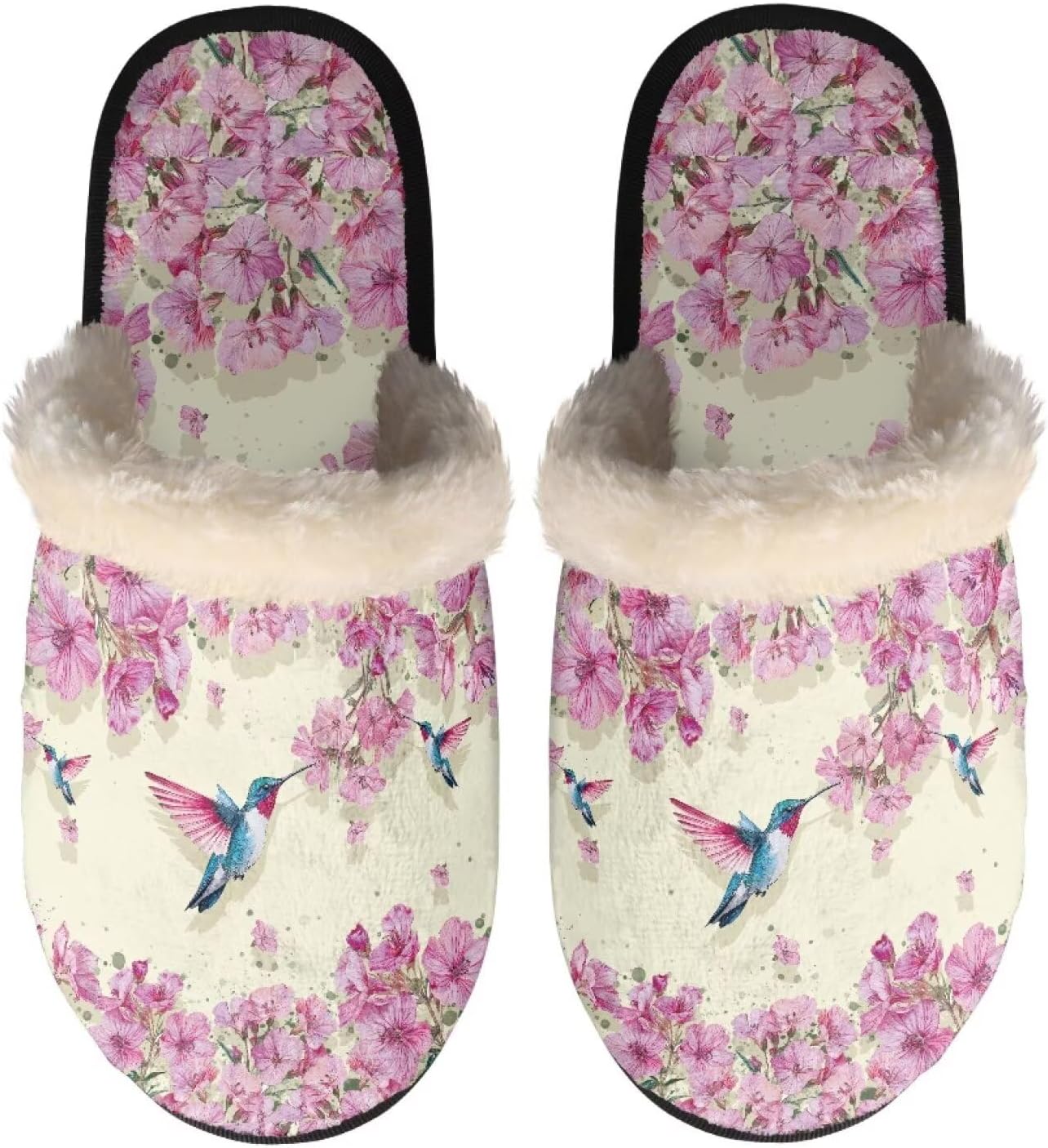 Slippers for Women Retro Soft Fuzzy Slippers Couple Casual Fluffy Slippers for Indoor and Outdoor