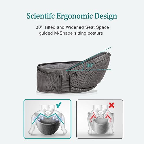 Miniatura 2 de Portabebés - Portabebés de cadera para bebé con correa de seguridad para bebés - Portabebés para niños pequeños de 7 a 45 libras - Soporte