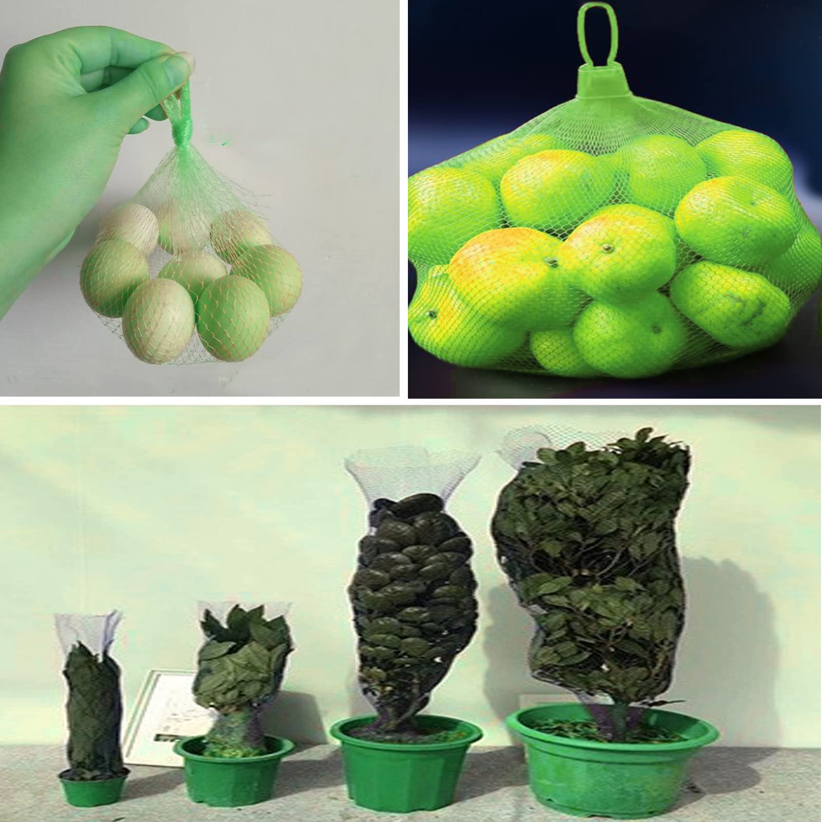Molyorch 100 Pièces Sac en Filet Réutilisable pour Fruits Noix Épicerie et Légumes Vert