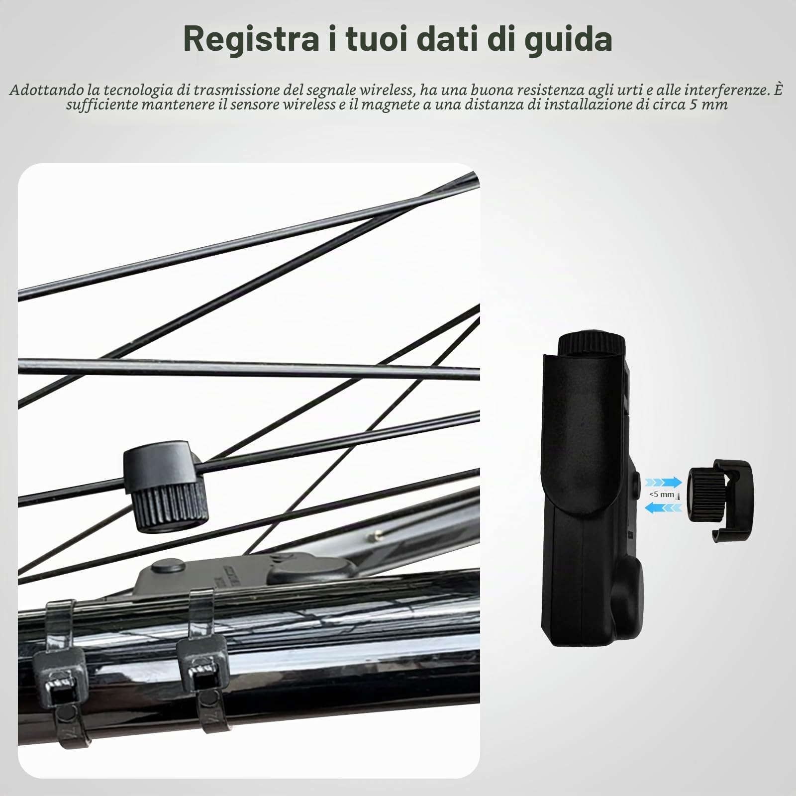 Contachilometri Bici Senza Fili IP66 Impermeabile Multifunzionale Wireless Ciclocomputer con 20 Funzioni LCD Display Avvio/Arresto Automatico Computer Bici per Distanza di Tracciamento,Velocità,Timer